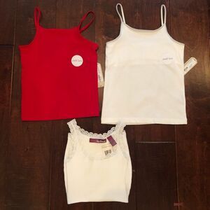 Lace and basic spaghetti tops